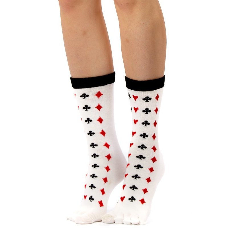 Five Toe Playing Card Ankle Socks - Leggsbeautiful