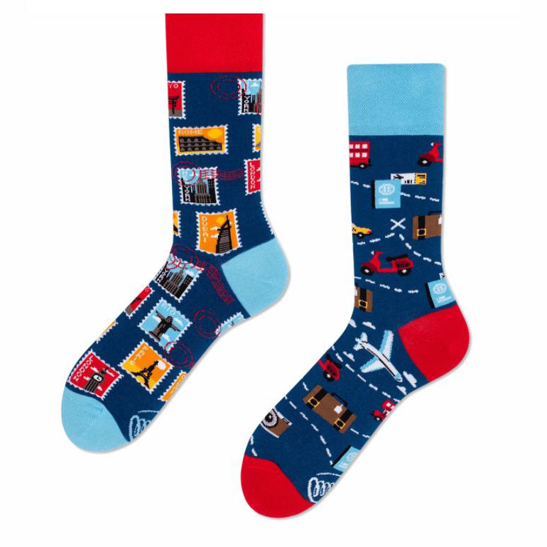 Many Mornings The Traveller Cotton MisMatch Unisex Socks