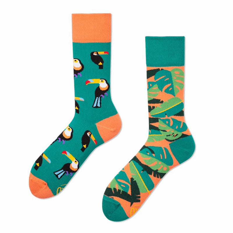 Many Mornings Tropical Heat Cotton MisMatch Socks